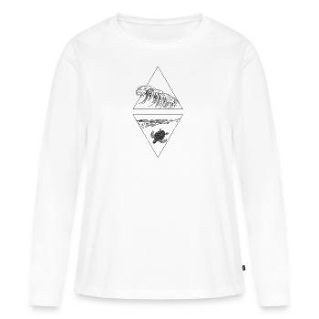 Triangle Wave Turtle - T-shirt manches longues Premium bio Femme - blanc - Devant - Julia (174cm)