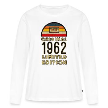 1962 Vintage Anniversaire Rétro Cadeau - T-shirt manches longues Premium bio Femme - blanc - Devant - Julia (174cm)
