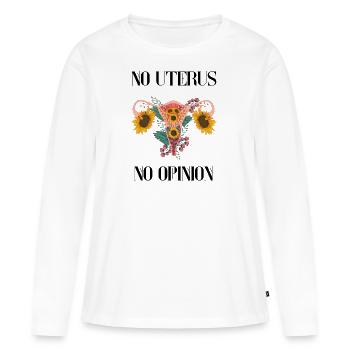 Pas d’utérus pas d’opinion droits des femmes - T-shirt manches longues Premium bio Femme - blanc - Devant - Julia (174cm)