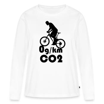 Changement climatique CO2 Cycle neutre en CO2 - T-shirt manches longues Premium bio Femme - blanc - Devant - Julia (174cm)