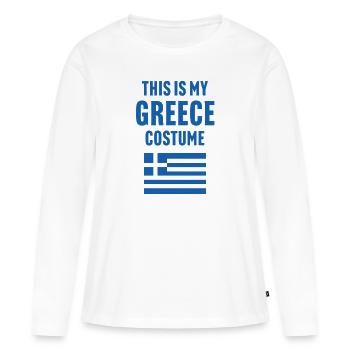 Ce costume de ma Grèce - T-shirt manches longues Premium bio Femme - blanc - Devant - Julia (174cm)