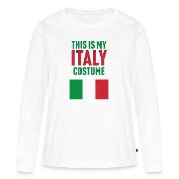 C’est mon costume d’Italie - T-shirt manches longues Premium bio Femme - blanc - Devant - Julia (174cm)