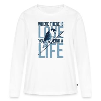 ressort - T-shirt manches longues Premium bio Femme - blanc - Devant - Julia (174cm)