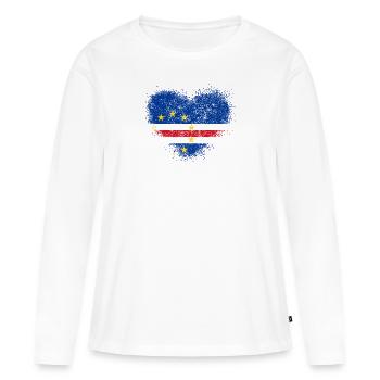 Cap-Vert - T-shirt manches longues Premium bio Femme - blanc - Devant - Julia (174cm)