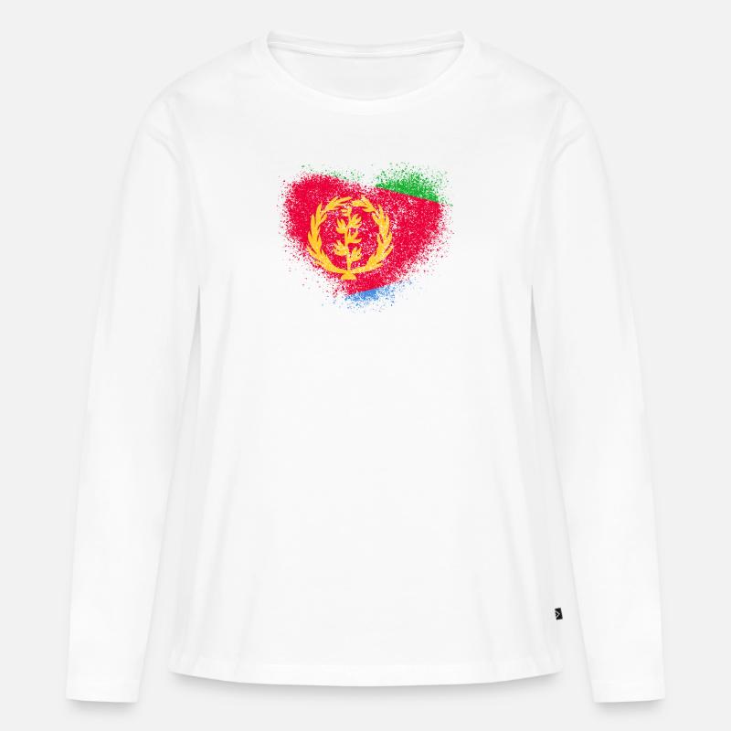 Eritrea - Frauen Premium Bio Langarmshirt - Weiß