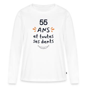 55 years of humor gift 55 years anniversary - Women's Premium Organic Long Sleeve Shirt - white - Front - Julia (174cm)