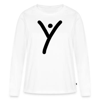 iYpsilon iY - Frauen Premium Bio Langarmshirt - Weiß - Vorne - Julia (174cm)