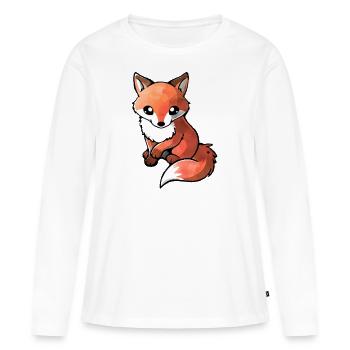 SÜSSER FUCHS - Frauen Premium Bio Langarmshirt - Weiß - Vorne - Julia (174cm)
