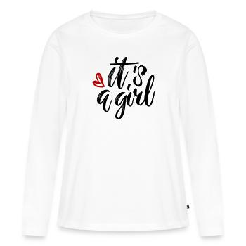 its Girl ist ein Mädchen Schwangerschaft Pregnant - Frauen Premium Bio Langarmshirt - Weiß - Vorne - Julia (174cm)