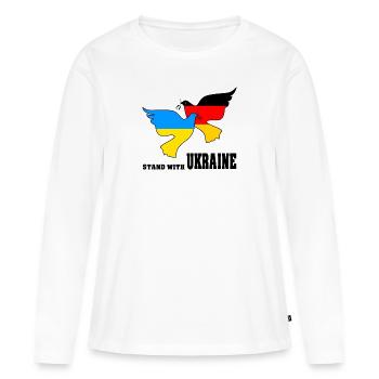 Ukraine - T-shirt manches longues Premium bio Femme - blanc - Devant - Julia (174cm)