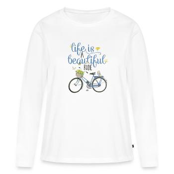 Bicycle in spring - Women's Premium Organic Long Sleeve Shirt - white - Front - Julia (174cm)