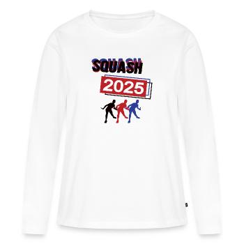 Squash Spielerin Team Turnier Mannschaft 2025 - Frauen Premium Bio Langarmshirt - Weiß - Vorne - Julia (174cm)