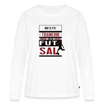 Futsal Trainerin Beste Futsaltrainerin Team - Frauen Premium Bio Langarmshirt - Weiß - Vorne - Julia (174cm)
