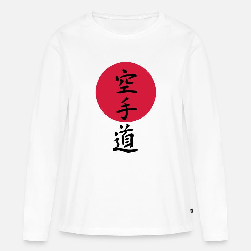 Karate - Frauen Premium Bio Langarmshirt - Weiß
