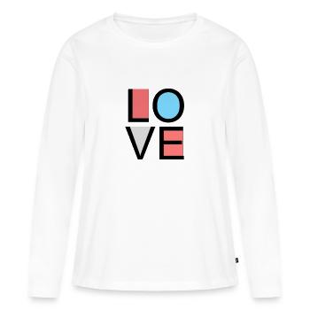 amour - T-shirt manches longues Premium bio Femme - blanc - Devant - Julia (174cm)