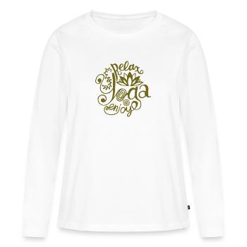 Yoga Relax T-shirt et profitez des exercices de yoga - T-shirt manches longues Premium bio Femme - blanc - Devant - Julia (174cm)