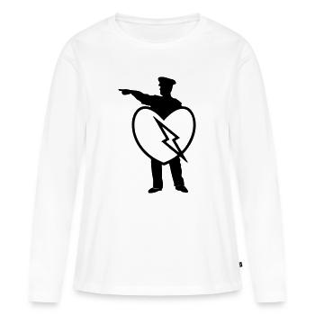 Police Heart Polizei Polizist Liebe Herz Geschenk - Frauen Premium Bio Langarmshirt - Weiß - Vorne - Julia (174cm)