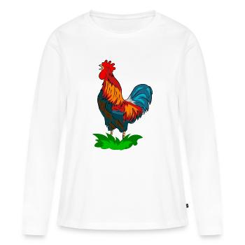 coq - T-shirt manches longues Premium bio Femme - blanc - Devant - Julia (174cm)