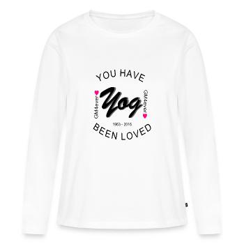 Vous avez été aimé Affiche - T-shirt manches longues Premium bio Femme - blanc - Devant - Julia (174cm)