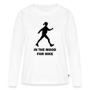 Marcher, totalement d’humeur à marcher - T-shirt manches longues Premium bio Femme - blanc - Devant - Julia (174cm)