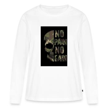 On n’a rien sans rien - T-shirt manches longues Premium bio Femme - blanc - Devant - Julia (174cm)
