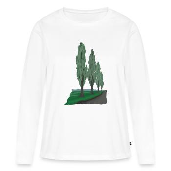 Avenue Poplar | Peuplier - T-shirt manches longues Premium bio Femme - blanc - Devant - Julia (174cm)
