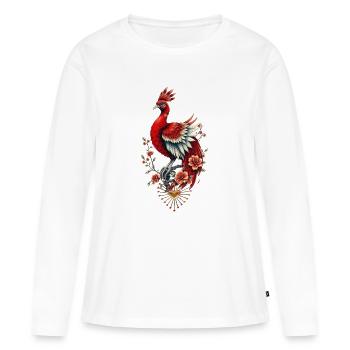 Starren Sie in die Unendlichkeit auf einen majestätischen Vogel - Frauen Premium Bio Langarmshirt - Weiß - Vorne - Julia (174cm)