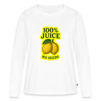 100 % Jus sans GRAINES - T-shirt manches longues Premium bio Femme - blanc - Devant - Julia (174cm)