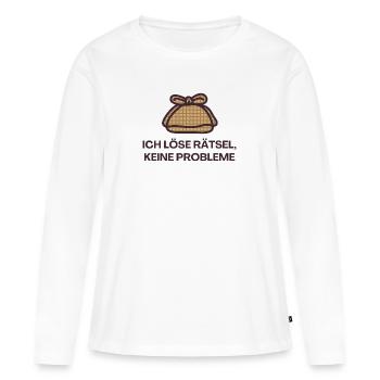 Je résous des énigmes, sans problème - T-shirt manches longues Premium bio Femme - blanc - Devant - Julia (174cm)