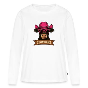 Cow Girl - Frauen Premium Bio Langarmshirt - Weiß - Vorne - Julia (174cm)