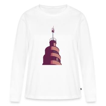 Flagey - T-shirt manches longues Premium bio Femme - blanc - Devant - Julia (174cm)