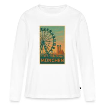 Historic Munich Ferris wheel silhouette - Women's Premium Organic Long Sleeve Shirt - white - Front - Julia (174cm)