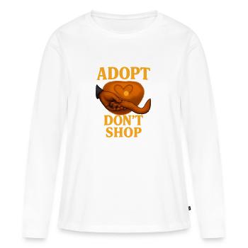Conception empathique de l’adoption de chat - T-shirt manches longues Premium bio Femme - blanc - Devant - Julia (174cm)