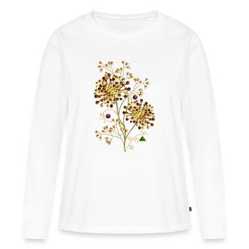 Blumen - Frauen Premium Bio Langarmshirt - Weiß - Vorne - Julia (174cm)