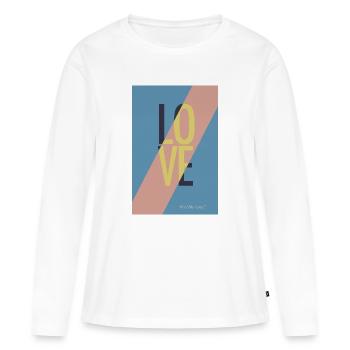 Modisches Love-Design in Pastellfarben - Frauen Premium Bio Langarmshirt - Weiß - Vorne - Julia (174cm)
