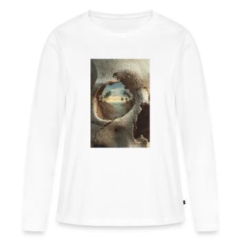Île tropicale en crâne - T-shirt manches longues Premium bio Femme - blanc - Devant - Julia (174cm)