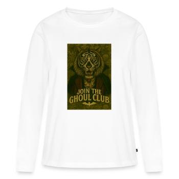 Ghoul Club Tiger Porträt - Frauen Premium Bio Langarmshirt - Weiß - Vorne - Julia (174cm)
