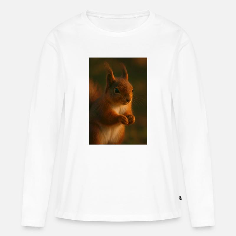 Tiere - Eichhörnchen - Frauen Premium Bio Langarmshirt - Weiß