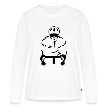 Coureur - T-shirt manches longues Premium bio Femme - blanc - Devant - Julia (174cm)