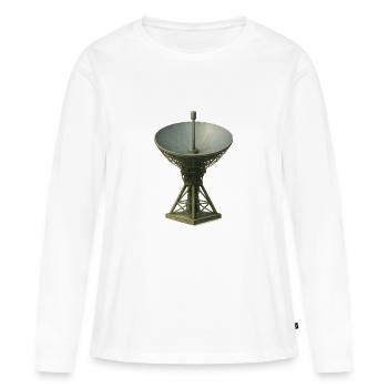 Antenne parabolique rétro motif vintage - T-shirt manches longues Premium bio Femme - blanc - Devant - Julia (174cm)