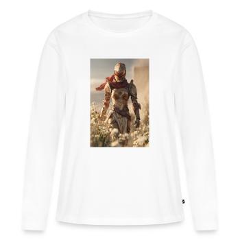 Armure du Chevalier du Désert - T-shirt manches longues Premium bio Femme - blanc - Devant - Julia (174cm)