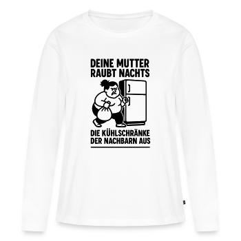 deine mutter witz kühschrank - Frauen Premium Bio Langarmshirt - Weiß - Vorne - Julia (174cm)
