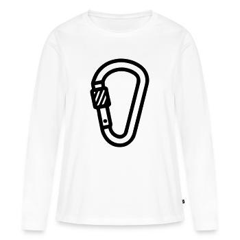 Karabiner Symbol Klettern - Frauen Premium Bio Langarmshirt - Weiß - Vorne - Julia (174cm)