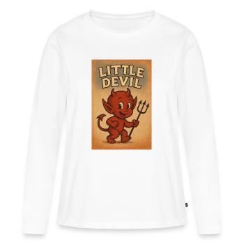 Petit diable - T-shirt manches longues Premium bio Femme - blanc - Devant - Julia (174cm)