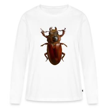 Bronze Bug Crest - Women's Premium Organic Long Sleeve Shirt - white - Front - Julia (174cm)