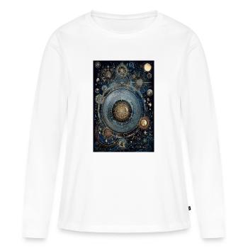 Cosmic Gearwork Clock Nebula - Women's Premium Organic Long Sleeve Shirt - white - Front - Julia (174cm)