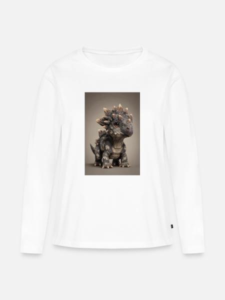 Niedlicher Stegosaurus-Plüsch - Frauen Premium Bio Langarmshirt - Weiß