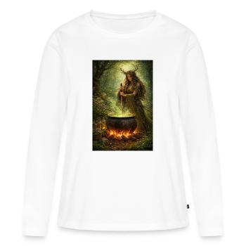 Femme druide - T-shirt manches longues Premium bio Femme - blanc - Devant - Julia (174cm)