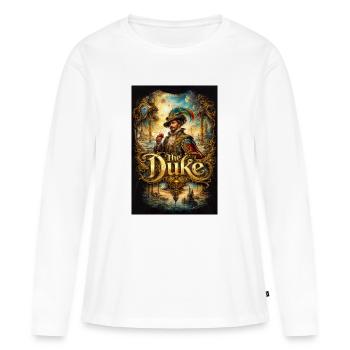 Le Portrait baroque du duc avec verre - T-shirt manches longues Premium bio Femme - blanc - Devant - Julia (174cm)