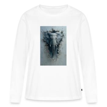 Percée de l’éléphant - T-shirt manches longues Premium bio Femme - blanc - Devant - Julia (174cm)